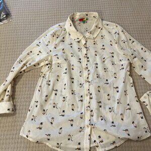 Modcloth CAT button down Cute adorable cat lover